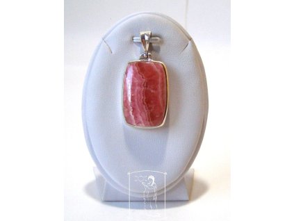 Stříbrný přívěsek s rodochrozitem v obdélníkovém tvaru Vnitřní mír