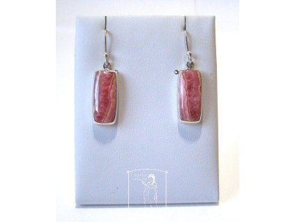 Stříbrné náušnice s rodochrozitem Cesta k usmíření – přírodní růžový rodochrozit ve stříbře