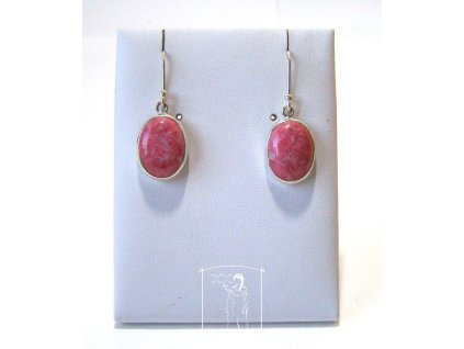 Thulit – stříbrné náušnice oválky