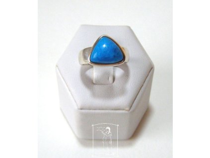 Kavansit – stříbrný prsten Klidný střed, tyrkysově modrý kámen ve stříbře