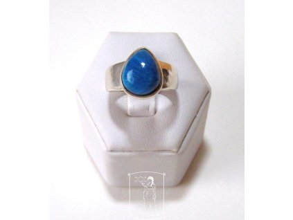 Stříbrný prsten s kavansitem v modrých tónech