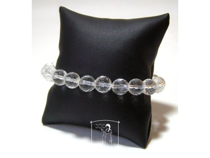 Křišťálový náramek Záře rovnováhy z broušených čirých kuliček.
