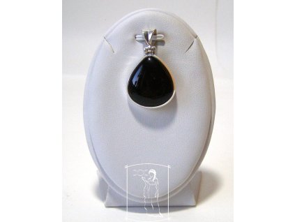 Onyx - stříbrný přívěsek kapka (P3500)
