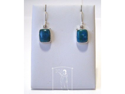 Stříbrné náušnice s chryzokolem v modrozelených tónech – Tichá hloubka