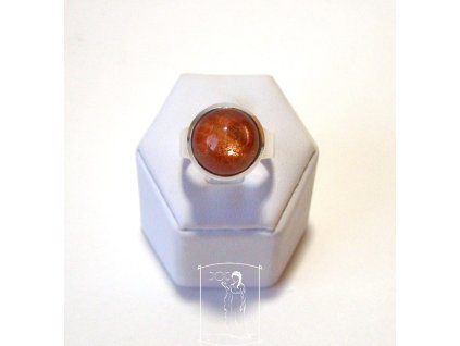 Sluneční kámen – stříbrný prsten Sluneční pečeť, vel. 59