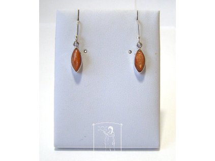 Stříbrné náušnice se slunečním kamenem Zlatý impuls