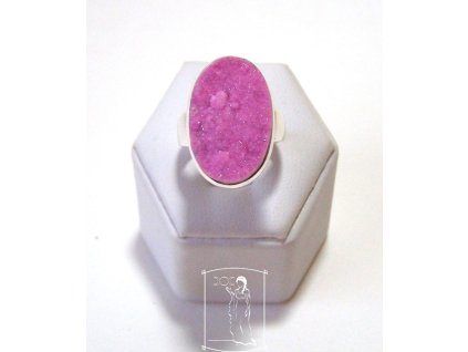 Kobaltokalcit - stříbrný prsten vel. nastavitelná Dotek růžové harmonie