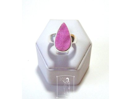 Kobaltokalcit - stříbrný prsten vel. nastavitelná Kapka růžové magie