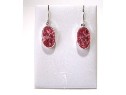 Thulit – stříbrné náušnice oválky Odvaha promluvit