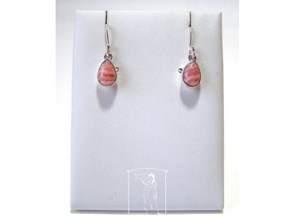 Stříbrné náušnice s rodochrozitem Kapka něhy