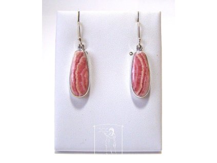 Stříbrné náušnice s přírodním rodochrozitem Klid v sobě