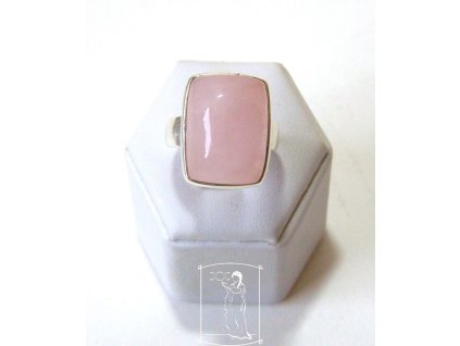 Morganit – stříbrný prsten obdélník vel. 58 Rovnováha v růžové, Ag 925/1000