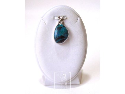 Chryzokol – stříbrný přívěsek Modrý šepot