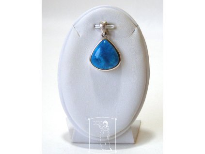 Stříbrný přívěsek s kavansitem Klidná mysl – tyrkysově modrý kámen ve stříbře