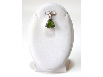 Olivín – stříbrný přívěsek Světlo prosperity (trojúhelník)