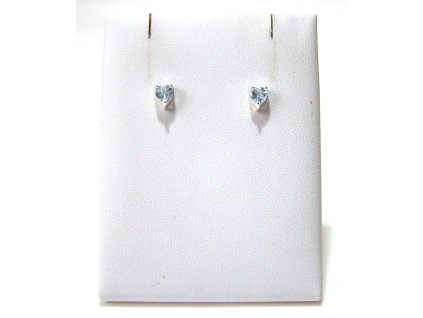Stříbrné náušnice s akvamarínem – brilantový brus, Modrá něha