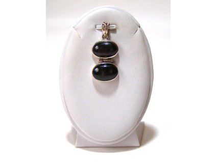 Černá hvězda – stříbrný přívěsek Ochrana osobních hranic, dvojitý asterický diopsid ve stříbře Ag 925