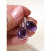 Ametyst - stříbrné náušnice oválky 3