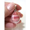 Rodochrozit – stříbrný přívěsek Kapka něhy