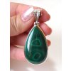 Malachit - stříbrný přívěsek kapka (P2643)