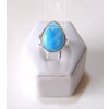 Larimar - stříbrný prsten kapka vel. 52