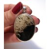 Palm root stone - stříbrný přívěsek ovál (P3142)