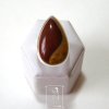 Stříbrný prsten s mookaitem ve tvaru kapky – hnědo-zlaté zemitě tónované barvy, model Sluneční Země.