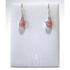 Rodochrozit - stříbrné náušnice kapky (P3920)