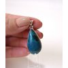 Chryzokol - stříbrný přívěsek kapka (P3939)