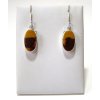 Stříbrné náušnice s přírodním mookaitem ve zlatohnědých tónech – Klid zlatého soumraku