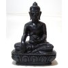 Buddha z obsidiánu černý se stříbřitým přechodem 19 cm Tajemná Hékaté