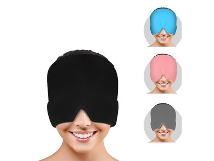 Chladicí kompresní 360° gelová maska na obličej proti migréně a únavě