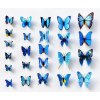 Sada modrých dekoračních motýlů 12ks