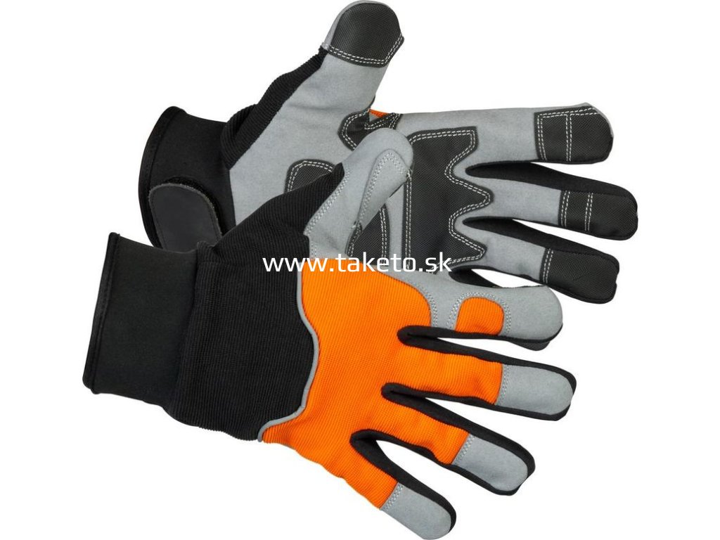 Rukavice Strend Pro Arvilo High Vision, textil/koža s reflexnými prvkami, veľkosť 11/XXL, blister  + praktický pomocník k objednávke