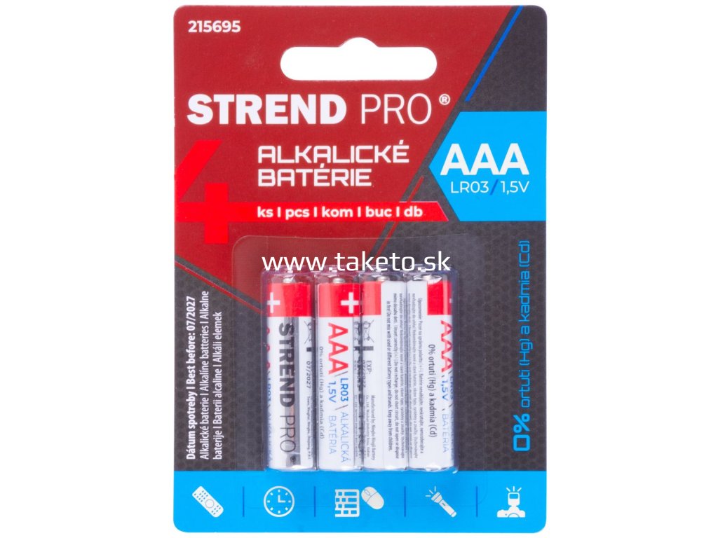 Batéria Strend Pro, LR03, 4 ks, AAA tužka, blister  + praktický pomocník k objednávke