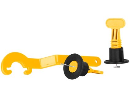 Sada nivelačná Strend Pro, 1x kľúč, 50x T-medzerník, 50x klobúčik  + praktický pomocník k objednávke