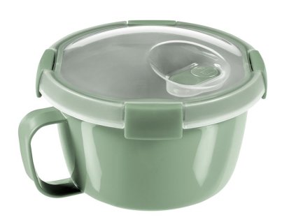 Dóza Curver. SMART TO GO ECO, 900 ml, s uškom, jemná zelená, hrnček 96x157x157 mm  + praktický pomocník k objednávke
