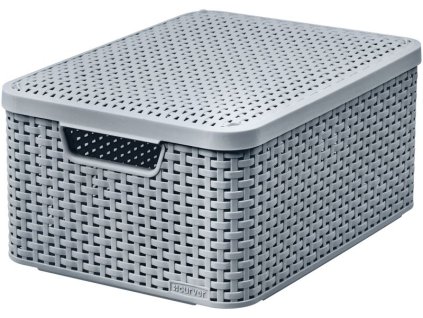 Košík s vekom Curver. STYLE M, sivý, s vekom, 29.3x39.3x18.7 cm  + praktický pomocník k objednávke