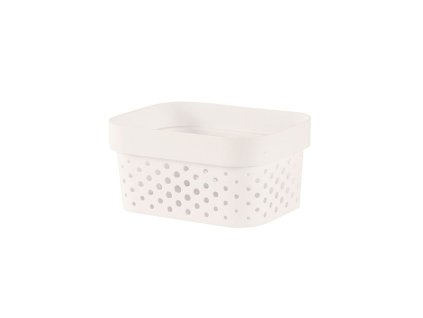 Košík Curver. INFINITY DOTS, 1,4 lit., biely, 12.5x16.7x8.3 cm  + praktický pomocník k objednávke