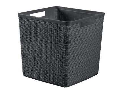 Kôš Curver. JUTE CUBE, 17 lit., tmavý sivý, 28x28x27 cm  + praktický pomocník k objednávke