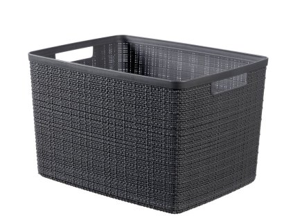 Kôš Curver. JUTE L, 20 lit., tmavý sivý, 28x36x23 cm  + praktický pomocník k objednávke