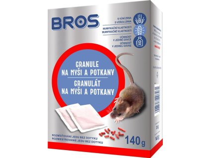 Návnada Bros, na myši a potkany, granule, 140 g  + praktický pomocník k objednávke