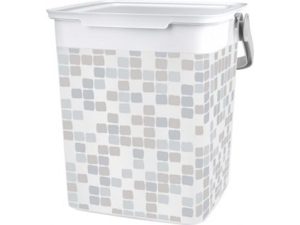 Kôš KIS Chic Mosaic sivý, 23x25,5x25 cm, na prádlo a bielizeň  + praktický pomocník k objednávke
