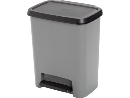 Kôš KIS Compatta, 25 lit., čierny/sivý, 28x38x43 cm, na odpad, s pedálom  + praktický pomocník k objednávke