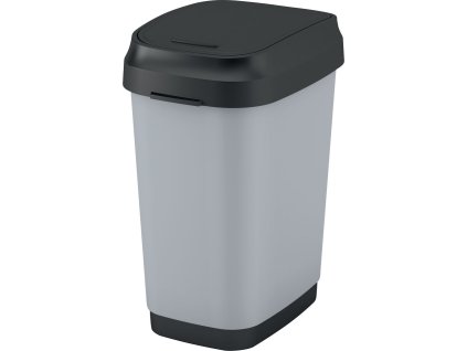 Kôš KIS Dual Swing Style M Steel, 25 lit., sivý, 37,5x26x48,5 cm, na odpad  + praktický pomocník k objednávke