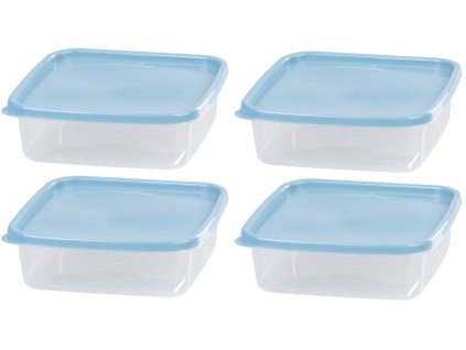 Dóza MagicHome Lunchbox set YH128, sada 4 ks, 1000 ml, 177x177x58 mm, štvorcová, Clip  + praktický pomocník k objednávke