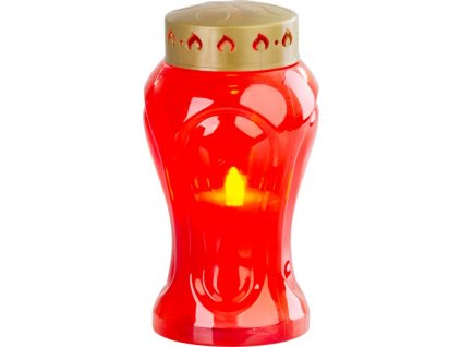 Kahanec MagicHome TG-26, s LED sviečkou, na hrob, červený, 17 cm, (súčasť balenia 2xAA)  + praktický pomocník k objednávke