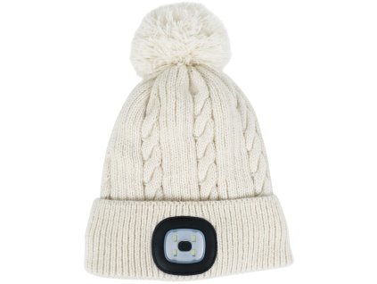Čiapka Strend Pro Damon biela, L, 4x SMD LED, 60 lm, s brmbolcom, WINTER  + praktický pomocník k objednávke