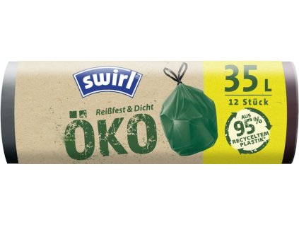Vrecia Swirl EKO, na odpad, zaťahovacie, zelené, 35 lit., bal. 12 ks  + praktický pomocník k objednávke
