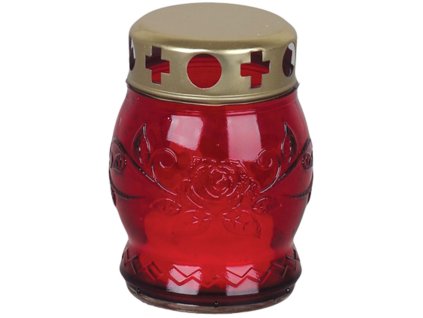 Kahanec Grave, červené sklo, 6-8 h, 25 g, 10 cm, na hrob  + praktický pomocník k objednávke
